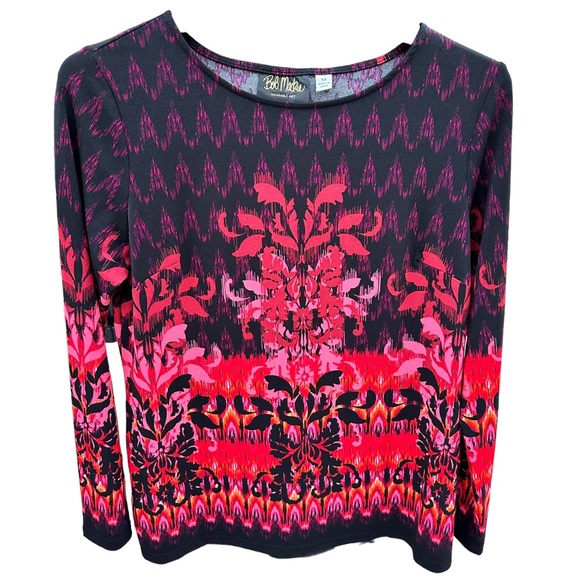 Bob Mackie Wearable Art Long Sleeve Top - Picture 1 of 8